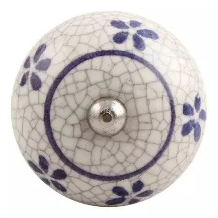 Blue Tiny Flower Crackle Ceramic Wine Stopper